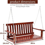 Outdoor Wooden Porch Swing 4Ft Patio Porch Swing Bench 800 LBS Load-Bearing - Image 2