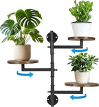 Wooden Rotatable Window Sill Plant Stand, 3 Tier Wall Plant Holder, 180 Degree - Image 8