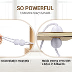 Hion Magnetic Curtain Tiebacks White 4 Pack, Curtain Tiebacks Buckles Holdbacks - Image 5