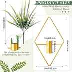 2 Pieces Gold Wall Decor Hanging Planters - Image 2