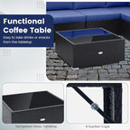 Tangkula 10 Pieces Patio Sofa Set, Outdoor Wicker Conversation Set - Image 8