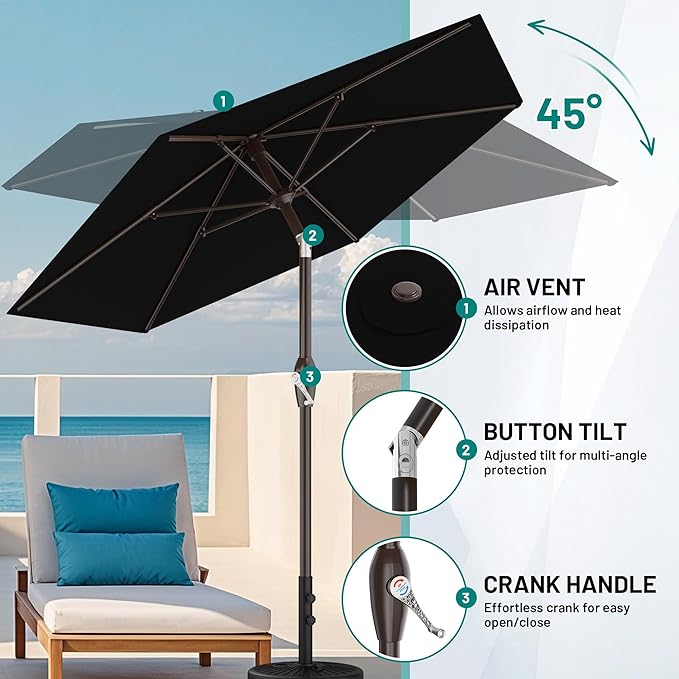 AreShark 7.5FT Patio Umbrella Table Market Umbrella - Image 3
