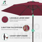 JEAREY 7.5FT Patio Umbrella Market Table Umbrella - Image 2