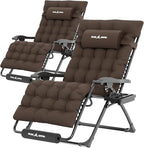 UDPATIO Oversized Zero Gravity Chair Set of 2, 33In XXL Patio Reclining Chair by UDPATIO