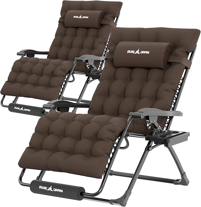 UDPATIO Oversized Zero Gravity Chair Set of 2, 33In XXL Patio Reclining Chair by UDPATIO