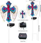YJFWAL Cardinal Bird&Rose Cross Garden Stake Light, Solar Glass Cross - Image 5