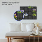 12 Pockets Hanging Planter Bags, Hanging Vertical Wall Mounted Plant Planting - Image 2