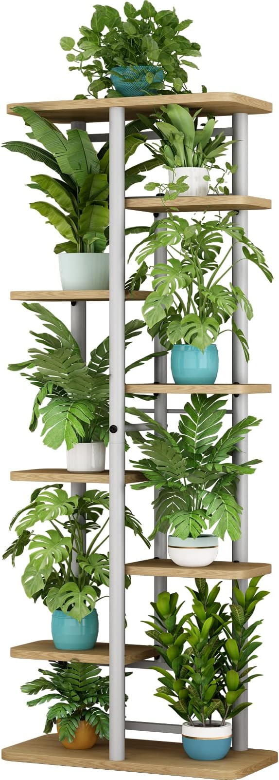 LINZINAR Plant Stand 8 Tier 9 Potted Multiple Flower Pot Holder Shelf Indoor by LINZINAR