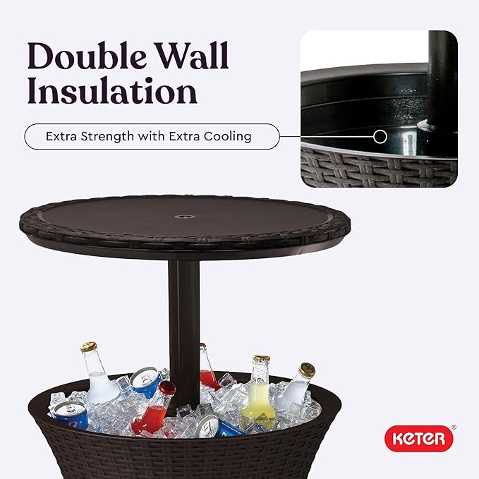 Keter Pacific Cool Bar Outdoor Patio Furniture and Hot Tub Side Table - Image 10