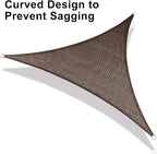 LOVE STORY 16' x 16' x 22' Right Triangle Brown Sun Shade Sail Canopy UV Block - Image 6