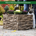 Raised Garden Bed Outdoor Tan/Brown Ledgestones Composite Polyurethane Natural - Image 6
