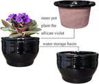 African Violet Pots Self Watering Round Ceramic Violet Pot - Image 6