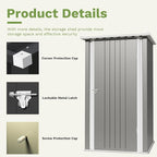 Devoko 3x3 FT Outdoor Storage Shed, Small Garden Tool Shed - Image 4