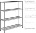 2800 LBS 59" W 4 Tier Storage Shelves Rack Metal Wire Shelving Unit, Storage - Image 8