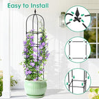 2 Pack Garden Obelisk Trellis for Climbing Plants, Tower Potted Cages for - Image 4