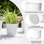 Dahey 10 Pcs Hanging Flower Pots Metal Iron Bucket Planter - Image 3