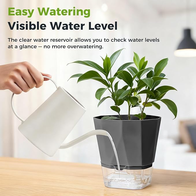10 Pack Self Watering Pots for Indoor Plants, 6.7 Inches Self Watering Planters - Image 9
