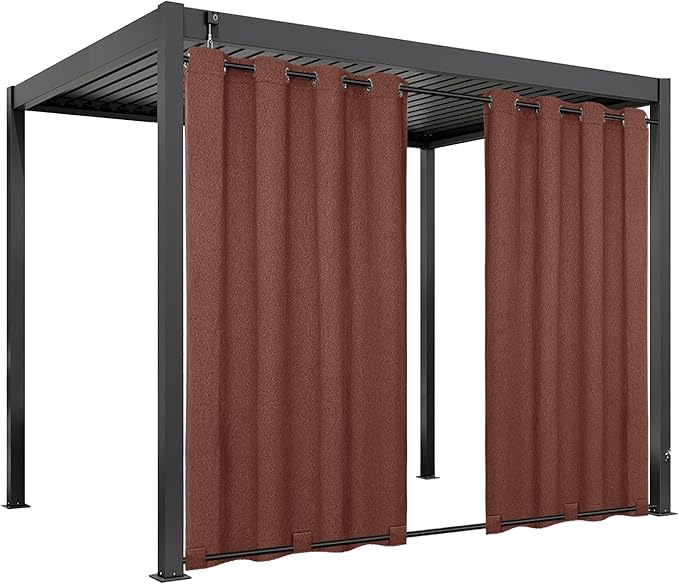 Easy-Going Linen Look Outdoor Curtains Waterproof Windproof Porch Curtains by Easy-Going