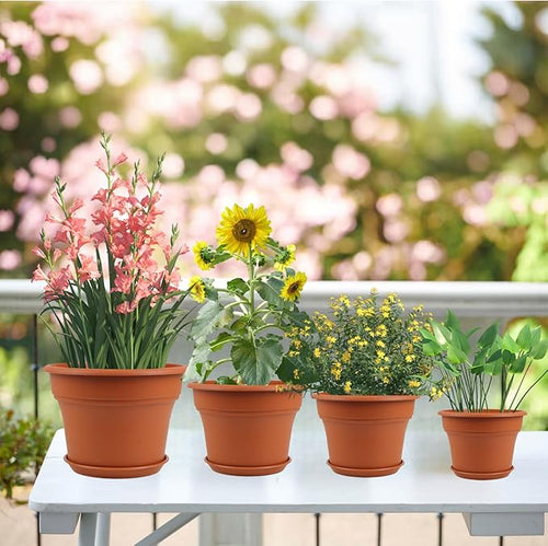 16 inch Plastic-Flower-Pot-for-Indoor-Plants, 4 Pack Large Outdoor Planter Pot - Image 2