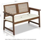 Furinno FG161167 Tioman Hardwood Outdoor Bench in Teak Oil - Image 3