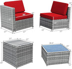 Tangkula 8 Pieces Wicker Patio Furniture Set - Image 5