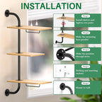 YUOROS Window Plant Shelves, 3-Tier Rotating Plant Shelf Stand, Indoor Metal - Image 7