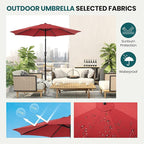 OLIXIS 9ft Patio Umbrella with Tilt and Crank Button & 8 Sturdy Ribs Waterproof - Image 2