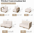 L Shaped Patio Furniture, Outdoor Rattan Wicker Sectional Sofa - Image 8