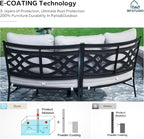 MFSTUDIO Patio Furniture Set, 8 Seats Half-Moon Curved Outdoor Sectional Sofa - Image 4
