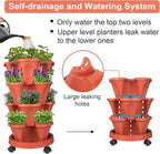 GameXcel Vertical Planter 4 Tier Stackable Planters Garden Planters Strawberry - Image 4