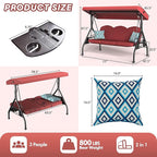 3 Seat Outdoor Porch Patio Swing - Image 7