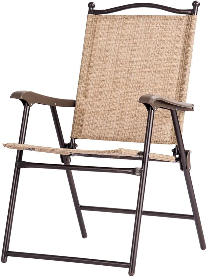 Giantex Set of 2 Patio Folding Chairs, Outdoor Patio Dining Chairs w/Armrest - Image 7