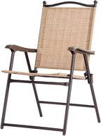 Giantex Set of 2 Patio Folding Chairs, Outdoor Patio Dining Chairs w/Armrest - Image 7