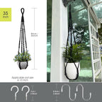 RIFNY Macrame Plant Hanger for 5 to 10 Inch Plant Pots, 35 Inch Indoor Handmade - Image 3