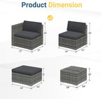 Wisteria Lane 5-Pieces Outdoor Patio Furniture Set, All Weather Wicker Rattan - Image 4