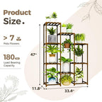 Bamworld Plant Stand Indoor Hanging Plants Shelf 7 Pots Tall Ladder Plant - Image 4