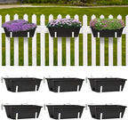 ETELI Railing Planter 6 Pack, 16.9 Inch Window Basket Deck Boxes Plastic Flower - Image 8