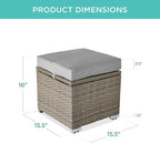 Best Choice Products Set of 2 Wicker Ottomans, Additional Seating, Side Table - Image 2