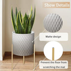 ARNIS Plants Pots with Stand, Unique Mid Century Decorative Metal Flower Pots - Image 5