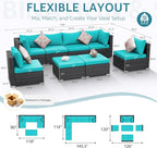 NICESOUL 8 People Outdoor Seating Furniture, 29.3'' High Back Comfortable - Image 4