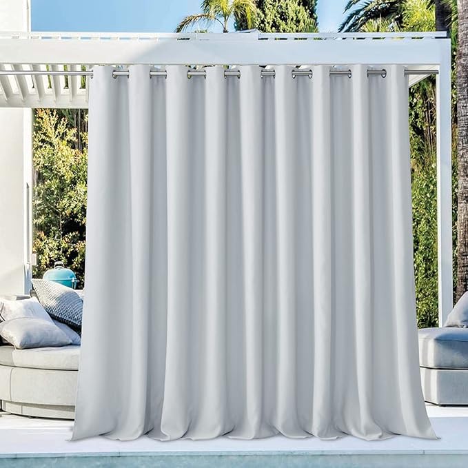 NICETOWN Large Outdoor Curtain for Cabana Waterproof, Rust-Proof Grommet Top by NICETOWN