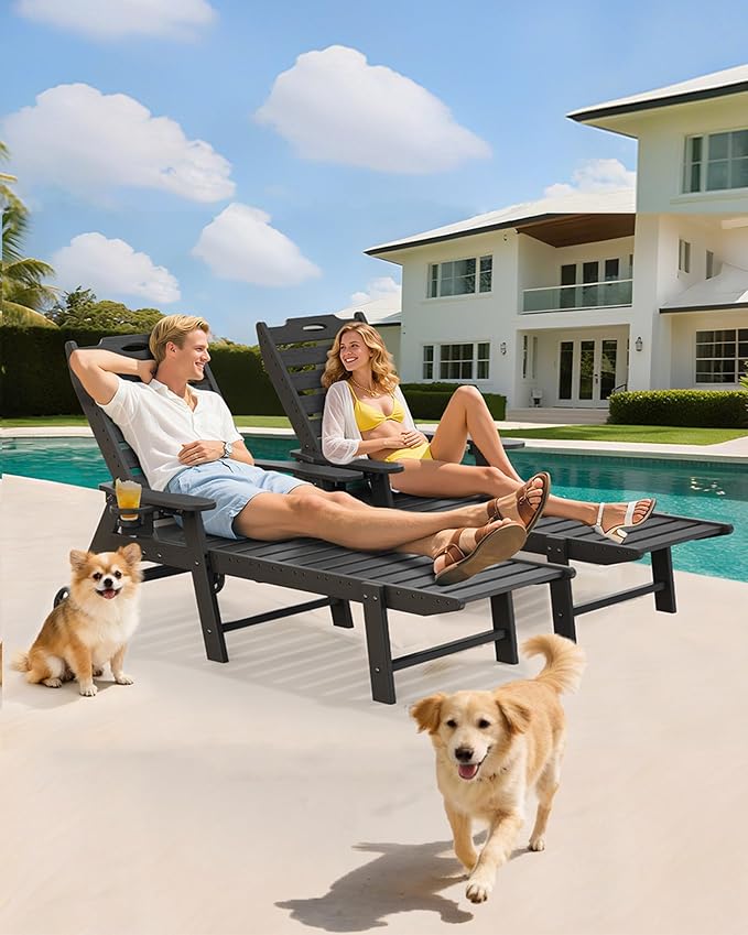 Carauci Lounge Chair Outdoor, HDPE Chaise Lounge - Image 8