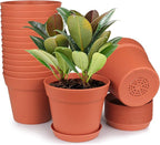 homenote Pots for Plants, 15 Pack 6 Inch Plastic Planters by HOMENOTE