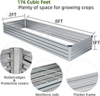2 Pack 8x2x1FT Galvanized Raised Garden Bed Kit, Outdoor Metal Planter Box - Image 3