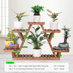 Wood Plant Stand Indoor, 6 Tiered Plant Shelf - Image 6