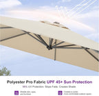 PURPLE LEAF 8 Feet Square Cantilever Umbrella Patio Umbrella - Image 6