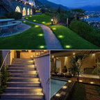 LYHOPE Solar Ground Light Outdoor, 16 Pack 8 LED Solar Disk Lights Waterproof - Image 2