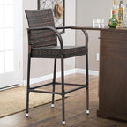 Homall Patio Bar Stools Wicker Barstools Indoor Outdoor Bar Stool Patio - Image 2