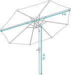 Sunnydaze Outdoor Patio Umbrella - Image 5