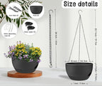 2 Pack 12 Inch Self Watering Hanging Planters - Image 3